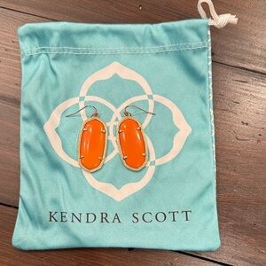 Kendra Scott Bright Orange and Gold Earrings